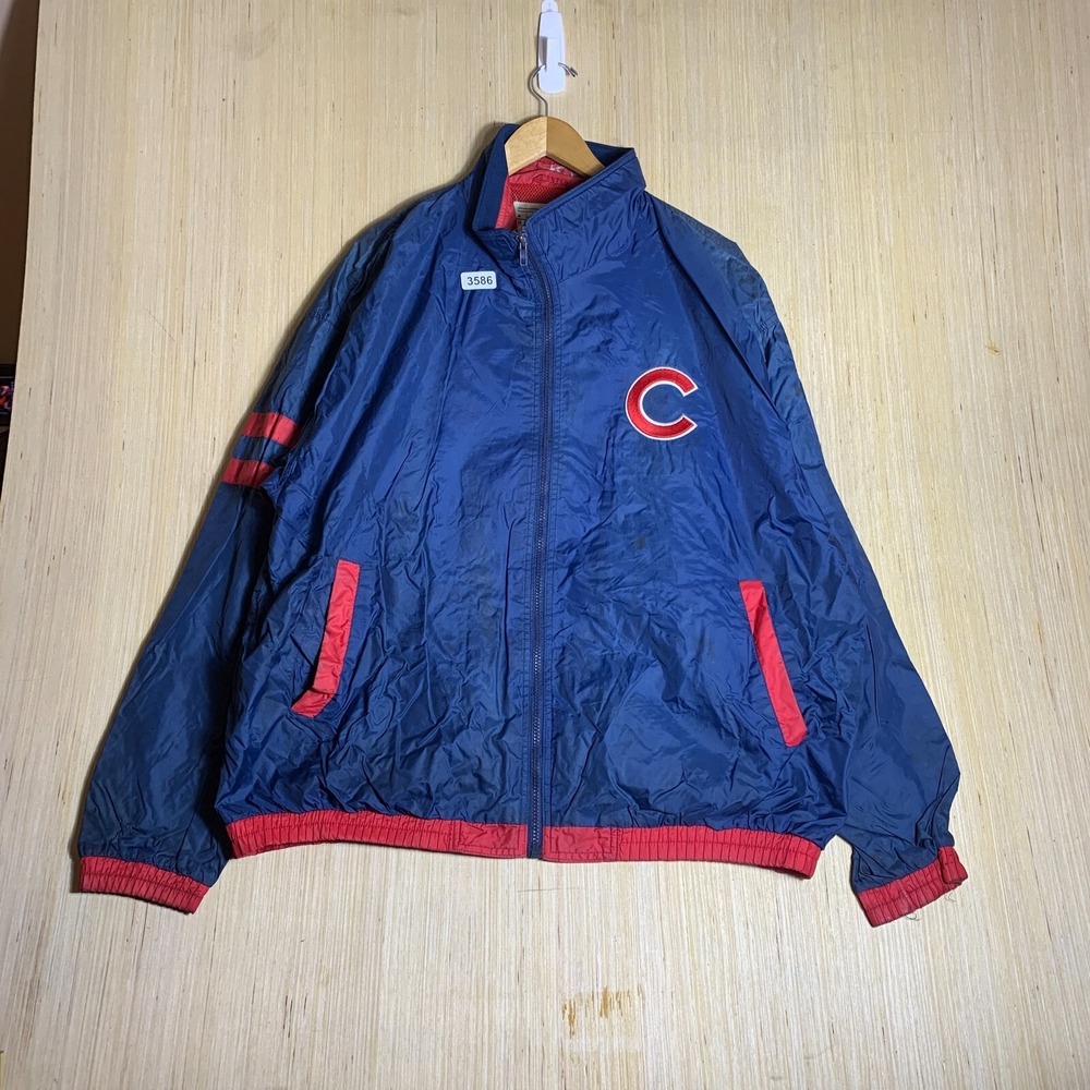 Vintage Chicago Cubs Jacket Extra Large Blue Long Sleeve Men's Zip Up 90s